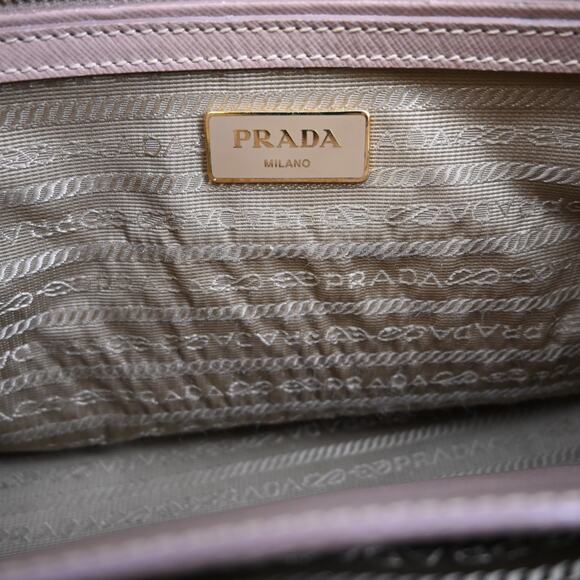 Prada Galleria Double Zip Nude Leather Logo Satchel Bag - Picture 15 of 16